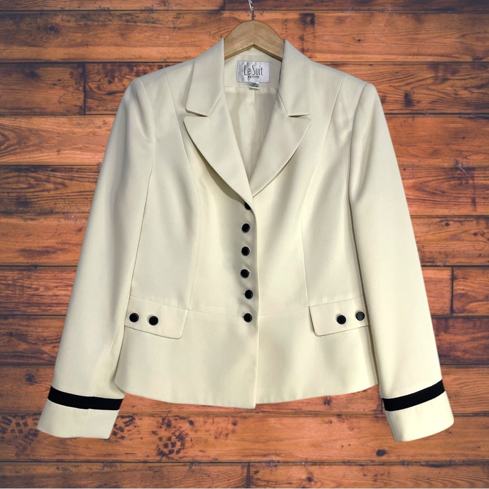 5 for $25🔥Le Suit Petite‎ Cream Blazer Jacket Size 10P